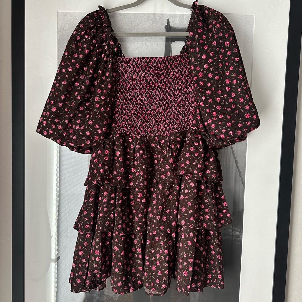 Puff Sleeve Floral Dress
